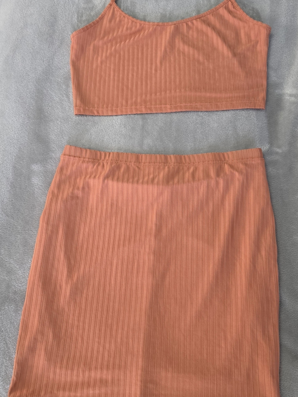 HYFVE Ribbed Pencil Skirt in Coral